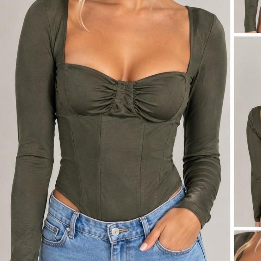 Kenzie's + Francesca olive green bodysuit 🤎